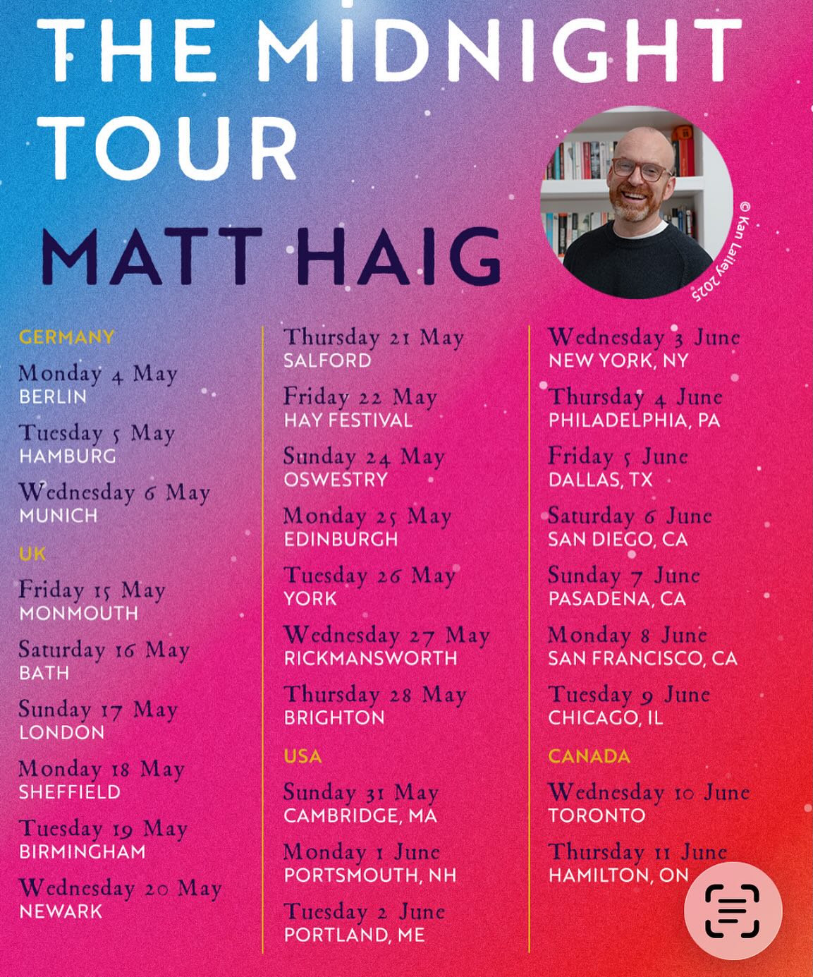 Gulp. Full tour dates for 🇩🇪 🇬🇧 🇺🇸 and 🇨🇦