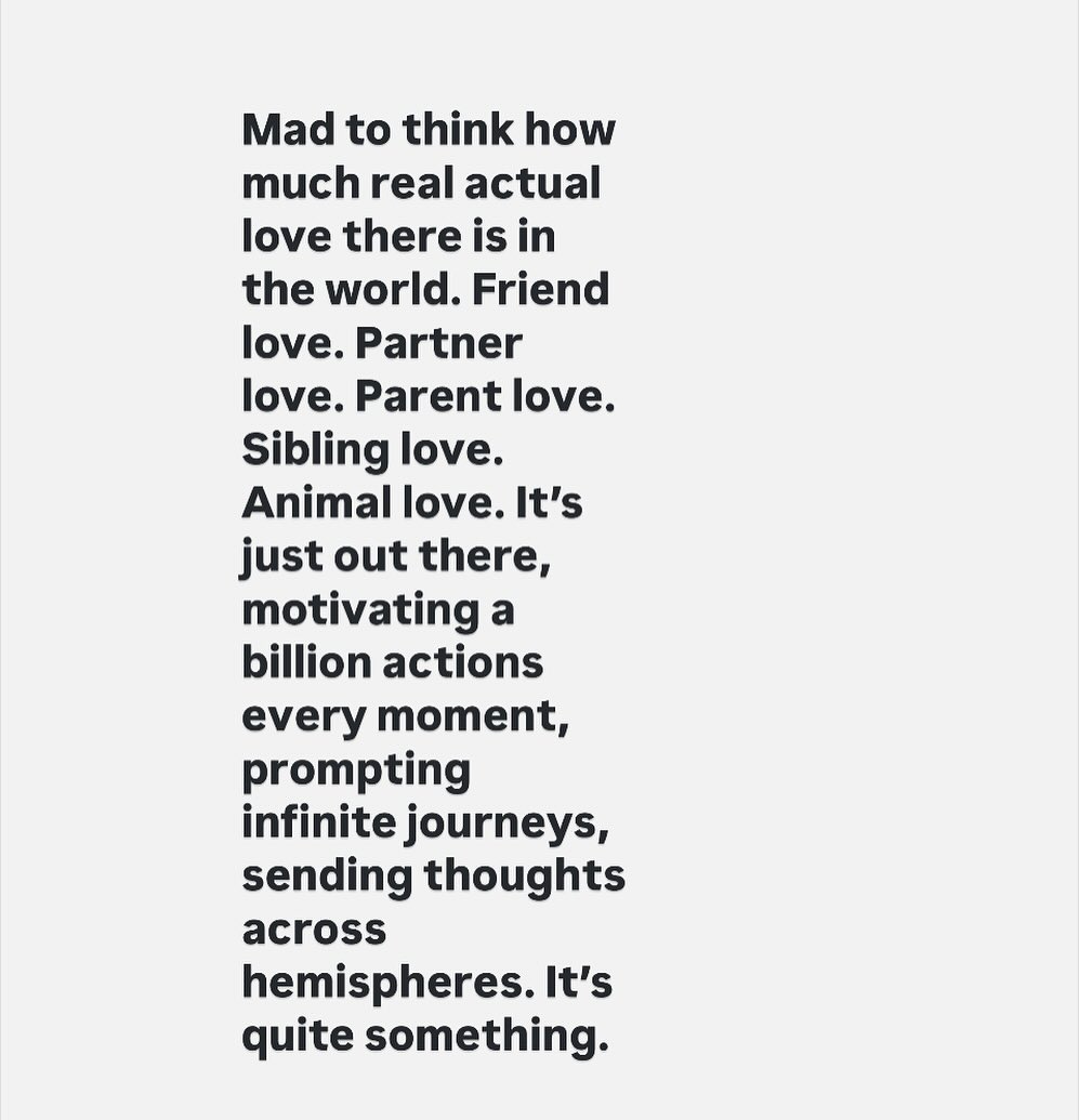 Desperately sentimental thought for a cold day.