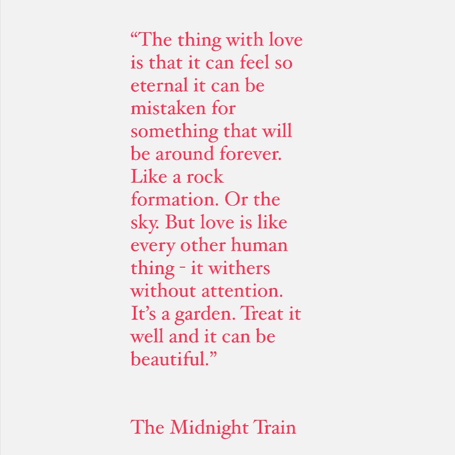 The Midnight Train is a love story.