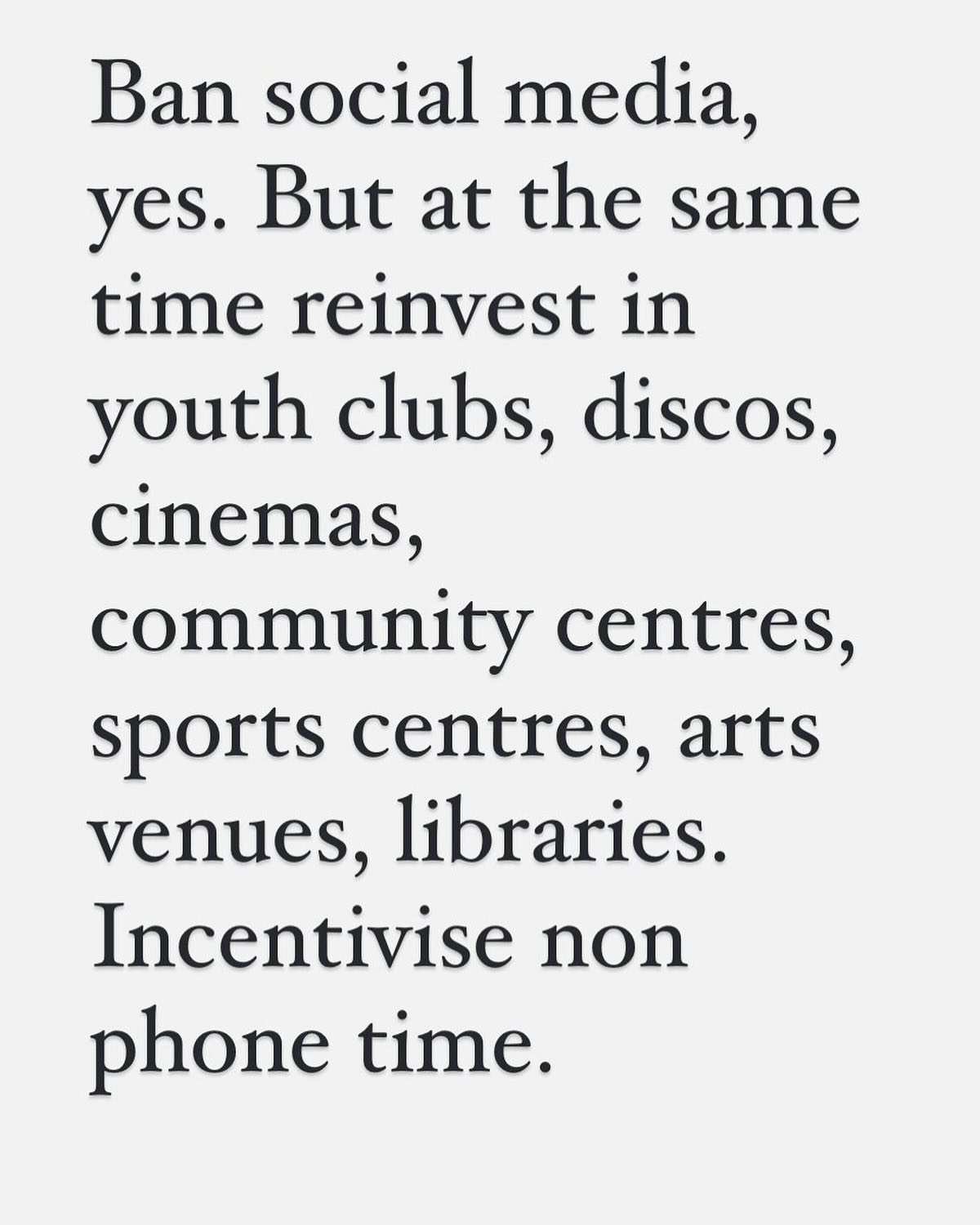 Many people have asked me to share this rather boring story as they think it makes a valid point so here it is. And in fairness there are signs this is happening - eg millions are being pledged on youth clubs in every London borough. But it needs to happen in a radical and totally transformative way and not in a way where we are also encouraging social media companies to dodge tax and exploit AI at the same time