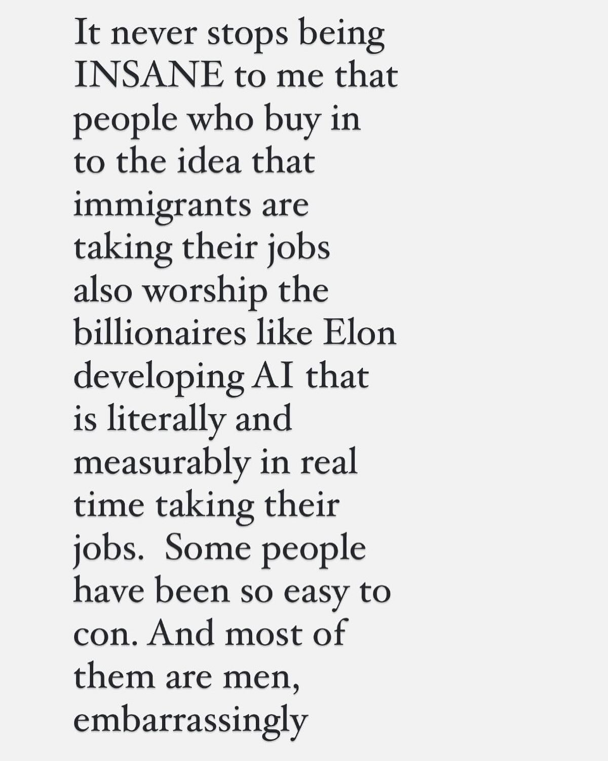 “I researched it on Joe Rogan that Britain is being destroyed by desperate people at the bottom of society and vaguely described elites rather than the very specific elites that the person on Joe Rogan speaks for” etc